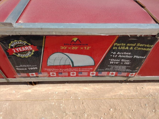 Unused Golden Mountain Dome Storage Shelter 30ft x 20ft x 12ft