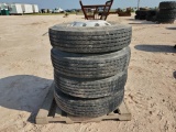 (4) Truck Wheels/Tires 11 R 22.5 14PR