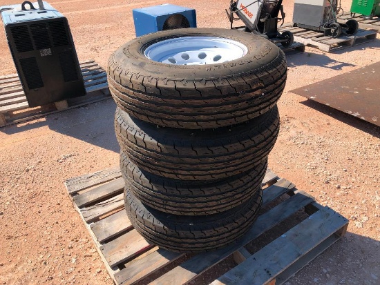(4) Unused Trailer Wheels/Tires 225/75 D 15
