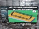 Unused 8ft x 20 PCS Unused Galvanized Steel Fence with 14ft Metal Gate