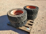 (4) Skid Steer Wheels/solid Tires