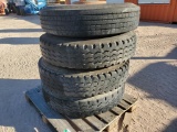 (4) Truck Wheels/Tires 11 R 24.5