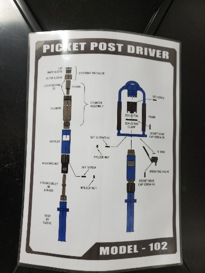 Unused Marchant Air Driven Picket Post Driver