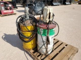 (3) Grease Barrels (2) Grease Pumps