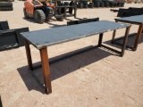 Unused 30'' X 90'' Steel Work Bench with 10ga Top