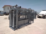Unused Manual Squeeze Chute W/ Palpation Cage