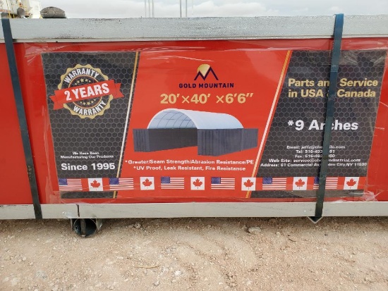 Unused Gold Mountain Dome Container Shelter 20' x 40' x 6'6''