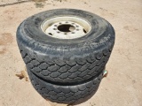 (2) Truck Tires/Wheels 445/65 R 22.5