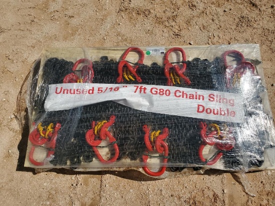 Unused Greabear (8) 5/16'' 7ft G80 Chain Sling Double
