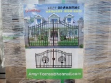 Unused Greatbear 14ft Iron Gate with artwork ''DEER '' in the Middle Gate Frame