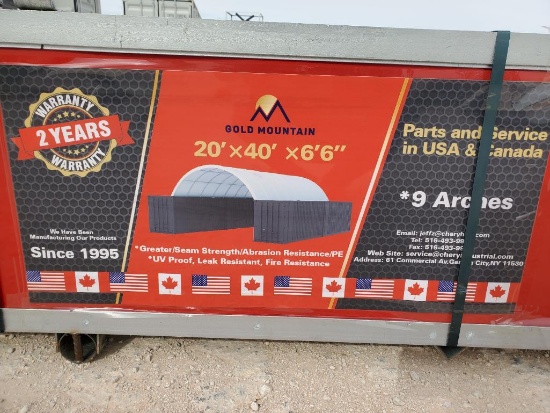 Unused Gold Mountain Dome Container Shelter 20' x 40' x 6'6"