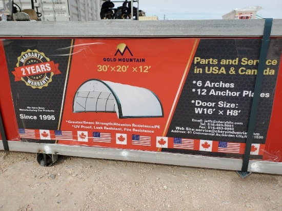 Unused Gold Mountain Dome Shelter 30' x 20' x 12'