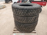 (4) Unused 11R22.5 Truck Tires