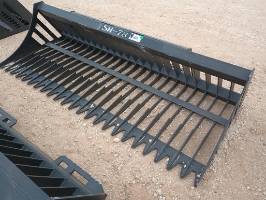 Unused Greatbear 78" Rock Bucket Skid Steer Attachment