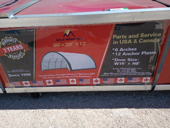 Unused Gold Mountain Dome Shelter 30'x20'x12'