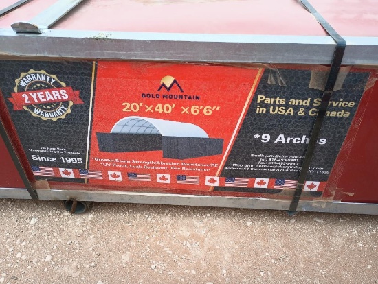 Unused Gold Mountain Dome Container Shelter 20' x 40' x 6'6"