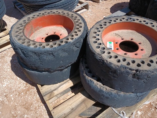 (4) Skid Steer Tires/Wheels 31X6X10