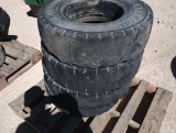 (4) Solid Rubber Forklift Tires 8.25-15