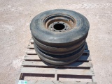 (2) Tractor Front Wheels w/ Tires Size: 11L-15