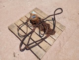 Harrington 1 Ton Hoist, (2) Lifting Wire Rope Slings