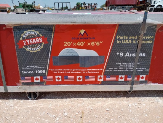 Unused Gold Mountain 20'x40'x6'6" Dome Container Shelter