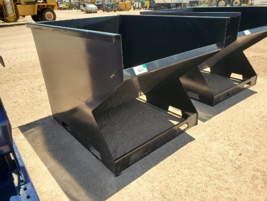 Unused 2CY Skid Steer Hopper w/ Fork Pockets