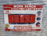 Unused Steelman 10FT Work Bench w/ 15 Drawers 2 Cabinets