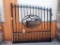 Unused Greatbear 14ft Iron Gate with artwork '' Cow&Calf '' in the Middle Gate Frame