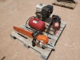 (3) Chain Saws/Air Tank/Honda GX 390 Motor