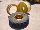 (3) Tractor Wheels/ (1) Grader Wheel w/ Tire