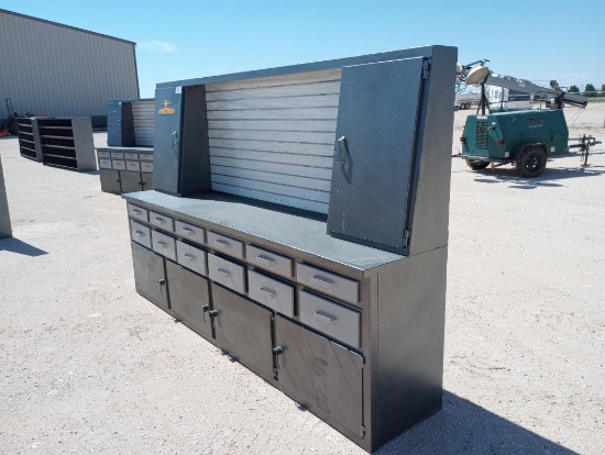 Unused 10Ft Work Bench w/ 2 Cabinets
