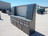 Unused 10Ft Work Bench w/ 2 Cabinets