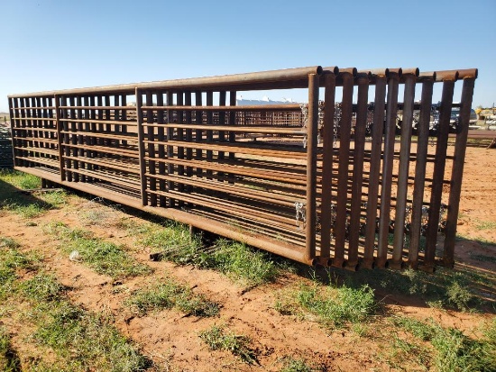 (10) Free Standing 24Ft Fence Panels (1) w/ 8Ft Gate