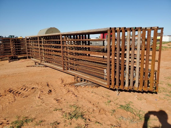 (10) Free Standing 24Ft Fence Panels (1) w/ 12Ft Gate