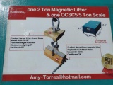 Unused 2 Ton Magnetic Lifter & OCSC5 5 Ton Scale