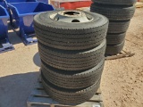 (4) Truck Wheels w/Tires 275/80R22.5