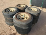 (12) Wheels w/ Foam Filled Tires 215/75 D 14