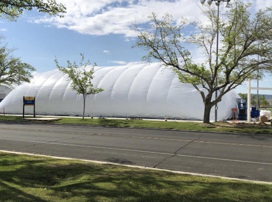 60' x 120' x 28' Arching Ceiling 7,200 sq ft Permanant Air Dome
