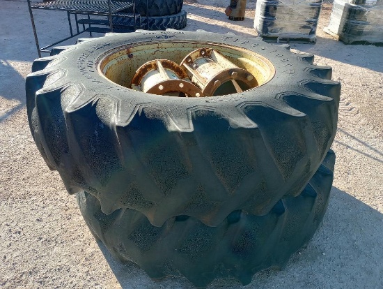 (2) Tractor Duals 20.8-38 w/Wheel Spacers