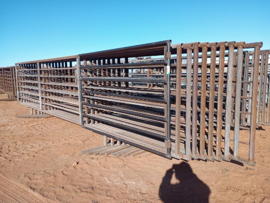 (10) Free Standing 24Ft Fence Panels (1) w/ 8Ft Gate