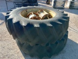 (2) Tractor Duals 20.8-38 w/Wheel Spacers