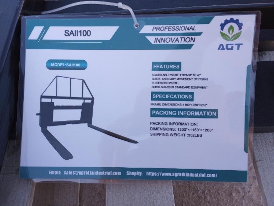 Unused AGT SAII100 Pallet Forks