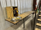 Table w/ Dewalt Chop Saw & Vice