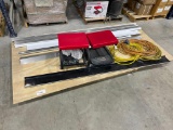 Pallet with Extension Cords, Roller Seats and Other Misc Items