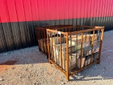 (2) Crates with Wooden Blocks and Misc Metal