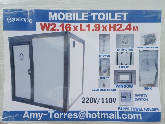 Unused Bastone Portable Toilet w/ Shower