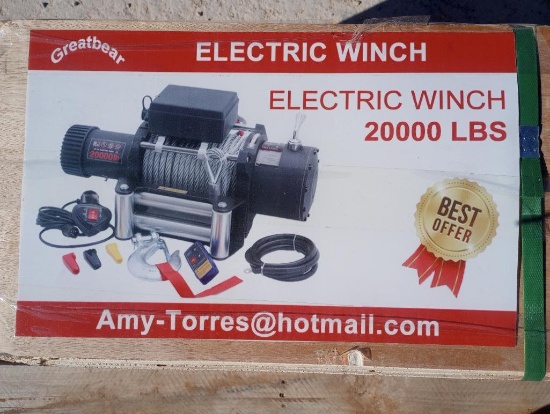 Unused Greatbear 20,000 LBS Electric Winch
