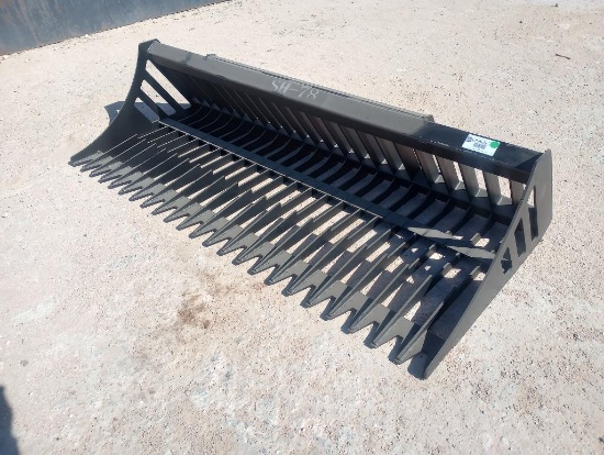 Unused 78" Rock Bucket (Skid Steer Attachment)
