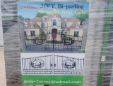 Unused Greatbear 20ft Iron Gate with ''DEER '' Artwork in the Middle Gate Frame