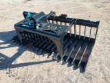 Unused KC Single Cylinder Skeleton Grapple Bucket (Skid Steer Attachment)